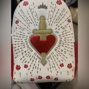 Stylish Red and White Heart Embellished Women's Bag